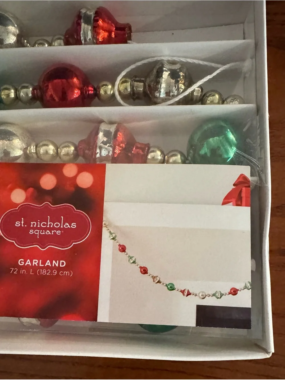 NIB-St. Nicholas Square 72” Christmas Garland